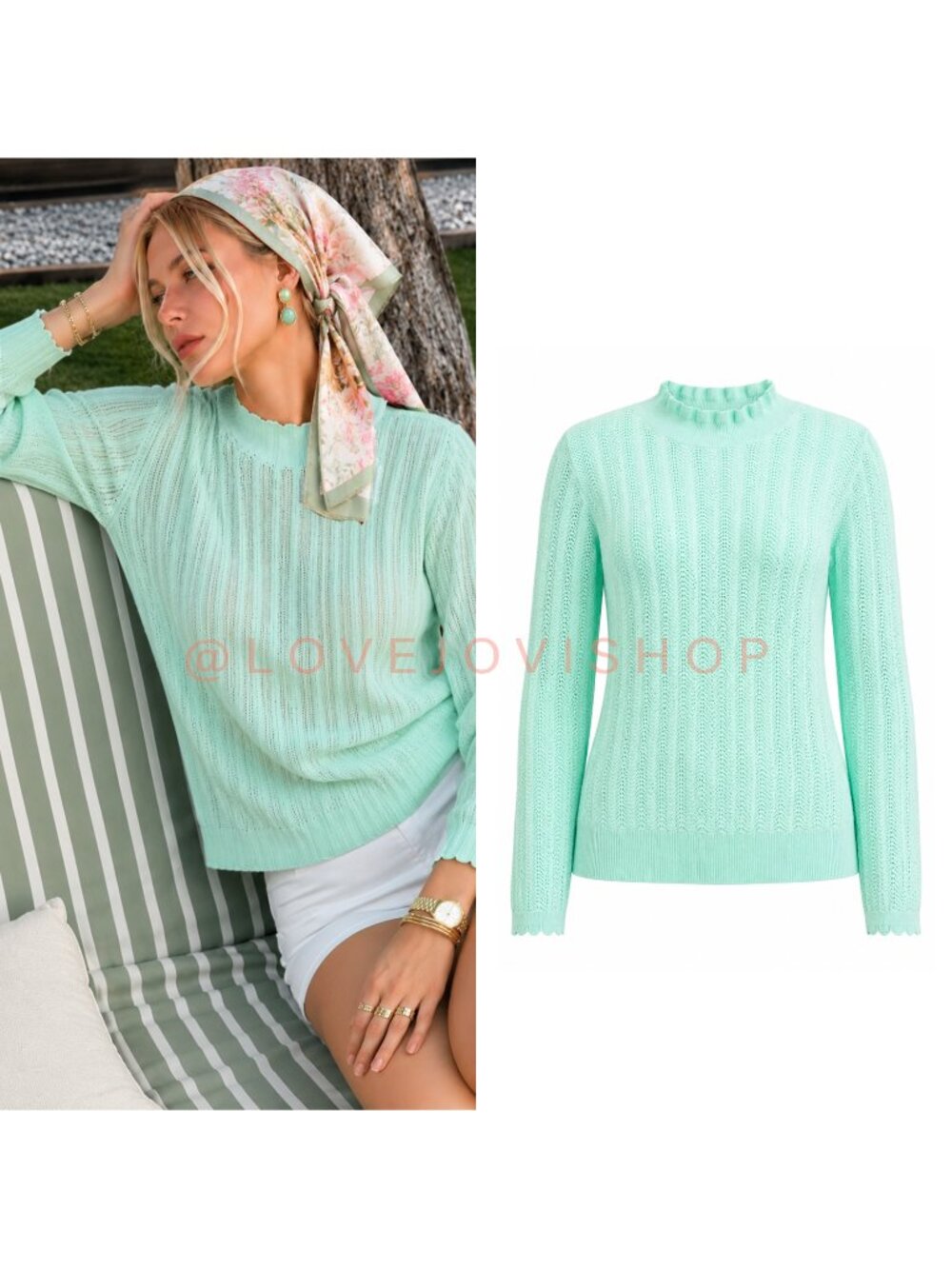 Feminine| J Crew NWT Crochet Long Sleeve Sweater | Lettuce Trim | Light Cotton M